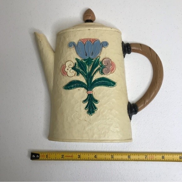 Vintage Floral Coffee Pot Fruit Frying Pan Wall Hangers Made In USA MCMXCV 1995 - Picture 7 of 13